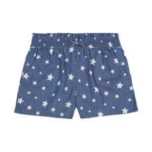 Tommy Hilfiger Girls' Pull On Short, Elastic Waist & Faux Drawstring, S21 Star Blue, X-Large for $23