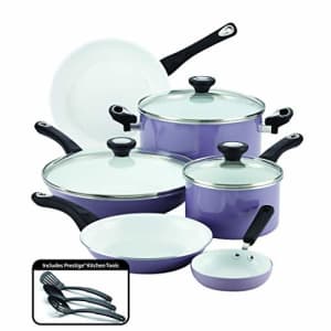 Farberware Ceramic Nonstick Cookware Pots and Pans Set, 12 Piece, Lavender for $160
