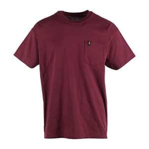 Browning Men's Pocket Tee, Workwear Classic T-Shirt, Maroon, X-Large for $15