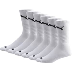PUMA Men's Crew Socks 6-Pairs for $10 PUMA Men's Crew Socks 6-Pairs for $10
