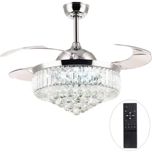 Moooni 42" LED Crystal Fandelier for $329 Moooni 42" LED Crystal Fandelier for $329