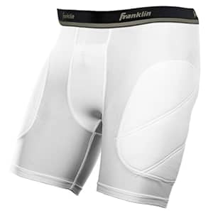 Franklin Sports Men's Standard Sliding Shorts, White/Black, Small for $13