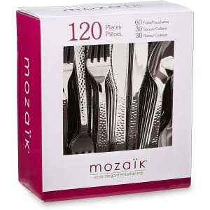 Mozaik Plastic Stainless Steel Coated 120-Pc. Cutlery for $14