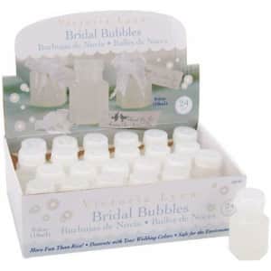 Darice Wedding Bubbles 24-Piece,1/2-Ounce Bottles Box party supplies, Pack of 24, Clear, 3 for $18
