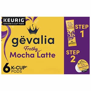 Gevalia Frothy 2-Step Mocha Latte Espresso K-Cup Coffee Pods & Froth Packets Kit (6 ct Box) for $17