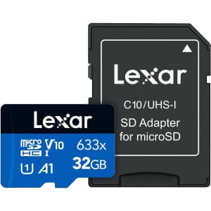Lexar 633x 32GB UHS-1 microSD Card w/ Adapter for $6 Lexar 633x 32GB UHS-1 microSD Card w/ Adapter for $6