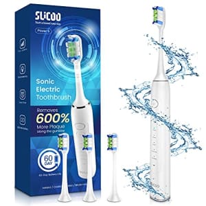 Slicoo Rechargeable Electric Sonic Toothbrush | 38,000 RPM Brushless Motor | 60 Day Using Time | 4 for $18