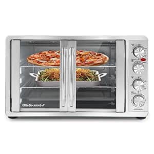 Elite Gourmet ETO4510B# Double French Door 4-Control Knobs Countertop Convection Toaster Oven, Bake for $129
