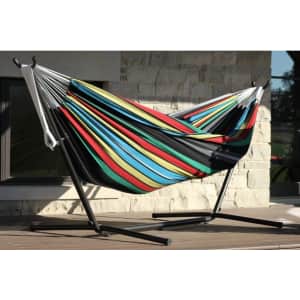 Vivere Double Oasis Hammock with 9ft Stand for $140 Vivere Double Oasis Hammock with 9ft Stand for $140