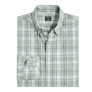 J.Crew Factory Men's Slim Untucked Plaid Flex Casual Shirt for $12