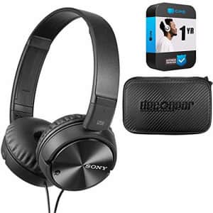 Sony Noise Cancelling Headphones, Deco Gear Hard Case and 1 Year Extended Protection Plan for $48