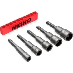 Neiko 5-Piece SAE 1/4" Hex Shank Magnetic Power Nut Driver Set for $11