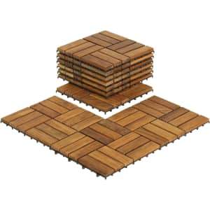 EZ-Floor 12" x 12" Teak Wood Snap-In Deck Tiles 10-Pack for $66 EZ-Floor 12" x 12" Teak Wood Snap-In Deck Tiles 10-Pack for $66