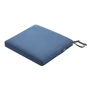 Classic Accessories Ravenna Water-Resistant Patio Chair Seat Cushion, 18 x 18 x 2 Inch, Empire Blue for $52