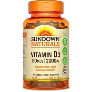 Sundown Vitamin D3 2000 IU Soft Gels, 350 Count for $13