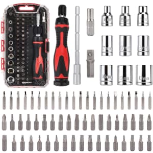 Amazon Basics 73-Piece Magnetic Ratchet Wrench & Screwdriver Set for $17