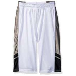 Southpole Boys' Big Basic Basketball Mesh Shorts, White, X-Large for $11