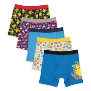 Pokemon Boys' Underwear 5-Pack for $5