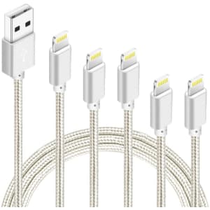 Idison MFi-Certified Lightning Cable 5-Pack for $8
