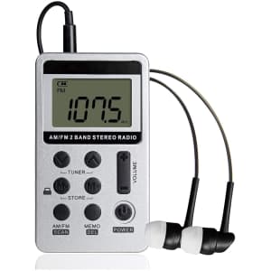 Ongteed Portable AM/FM Radio for $10