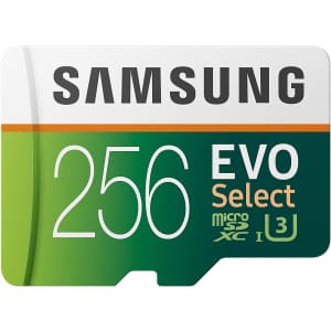 Samsung EVO Select 256GB UHS-I U3 microSDXC Memory Card for $26 w/ Prime Samsung EVO Select 256GB UHS-I U3 microSDXC Memory Card for $26 w/ Prime