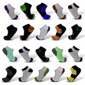 Men's Elite Moisture Wicking Ankle Socks 20-Pack for $19 Men's Elite Moisture Wicking Ankle Socks 20-Pack for $19