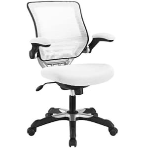 Modway Edge Mesh Back and Mesh Seat Office Chair In Black With Flip-Up Arms in White for $133