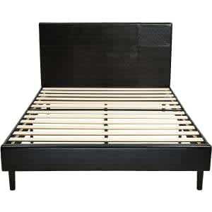 Amazon Basics AmazonBasics Upholstered Queen Platform Bed Frame for $223
