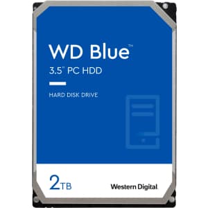 WD Blue 2TB SATA 6Gbps Internal HDD for $45