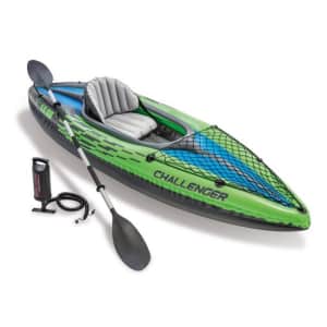 Intex Challenger K1 9-Foot Inflatable Kayak w/ Oar & Pump for $65
