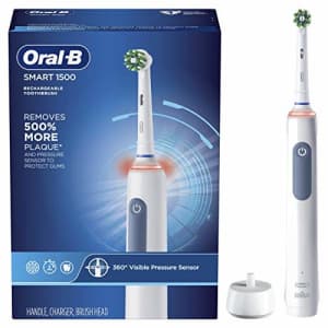 Oral-B Smart 1500 Electric Power Rechargeable Battery Toothbrush, Blue for $75 Oral-B Smart 1500 Electric Power Rechargeable Battery Toothbrush, Blue for $75