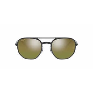 Ray-Ban RB4321CH Chromance Hexagonal Sunglasses, Transparent Dark Grey/Green Mirror Gold Gradient for $222