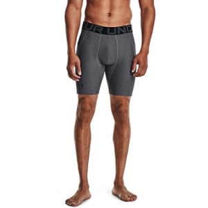 Under Armour Men's Armour HeatGear Compression Shorts, Carbon Heather (090)/Black, Large for $30