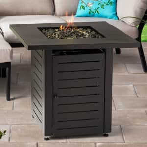 Mainstays 28" Square 50,000-BTU Propane Fire Pit Table for $158