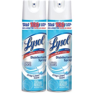Lysol 19-oz. Disinfectant Spray 2-Pack for $12