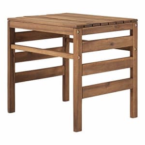 Walker Edison Ravello Contemporary Acacia Wood Slatted Patio Side Table, 18 Inch, Brown for $72