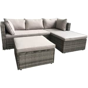 AmazonBasics 3-Piece Wicker Rattan Patio Sectional Sofa Set w/ Cushions for $350 AmazonBasics 3-Piece Wicker Rattan Patio Sectional Sofa Set w/ Cushions for $350