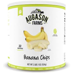 Augason Banana Chips 33-oz. Can for $10