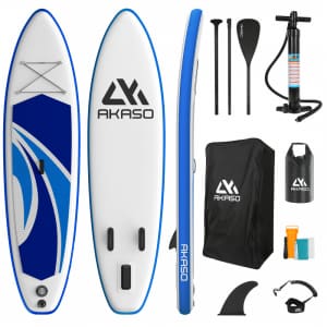 Akaso 10-ft. Inflatable Stand Up Paddle Board Kit for $180 Akaso 10-ft. Inflatable Stand Up Paddle Board Kit for $180