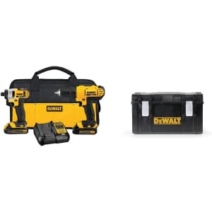 DeWalt 20V Max Cordless Lithium-Ion Drill Driver and Impact Driver Combo Kit for $221