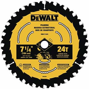 DEWALT DWA171424B10 7-1/4-Inch 24-Tooth Circular Saw Blade, 10-Pack for $10 DEWALT DWA171424B10 7-1/4-Inch 24-Tooth Circular Saw Blade, 10-Pack for $10