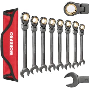 WorkPro 8-Piece Flex-Head Ratcheting Combination Wrench Set for $38