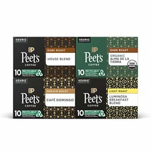 Peet's Peets Coffee, Dark, Medium, and Light Roast Variety Pack - 40 K-Cup Pods for Keurig Brewers (4 for $30