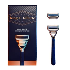 King C. Gillette Men's Neck Razor w/ 2 Blade Refills for $7