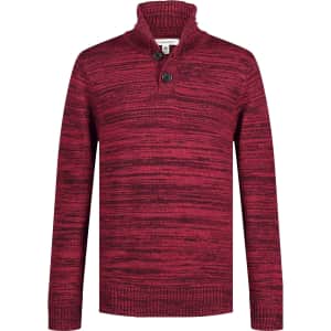 Calvin Klein Big Boys' Marled 3-Button Sweater for $11