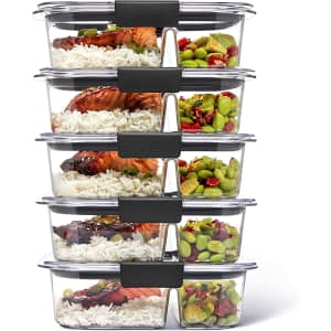 Rubbermaid Brilliance 2.85-Cup Meal Prep Container 5-Pack for $30 Rubbermaid Brilliance 2.85-Cup Meal Prep Container 5-Pack for $30