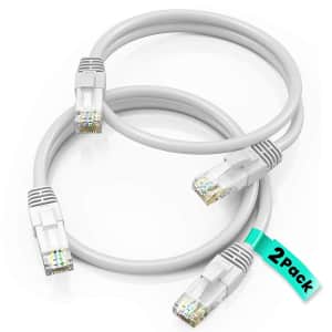 Maximm 1.5-Foot CAT6 Ethernet Cable 2-Pack for $4