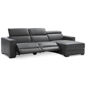 Nevio 3-Piece Leather Sectional Sofa w/ Chaise & 2 Power Recliners for $2,384 Nevio 3-Piece Leather Sectional Sofa w/ Chaise & 2 Power Recliners for $2,384