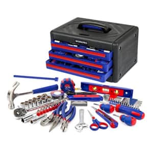 WORKPRO 125-Piece Home Repair Tool Set with 3-Drawer Storage Case, W009022A for $60