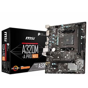 MSI ProSeries AMD A320 1st, 2nd, 3rd Gen Ryzen Compliant AM4 DDR4 HDMI DVI M.2 USB 3 Micro-ATX for $44 MSI ProSeries AMD A320 1st, 2nd, 3rd Gen Ryzen Compliant AM4 DDR4 HDMI DVI M.2 USB 3 Micro-ATX for $44